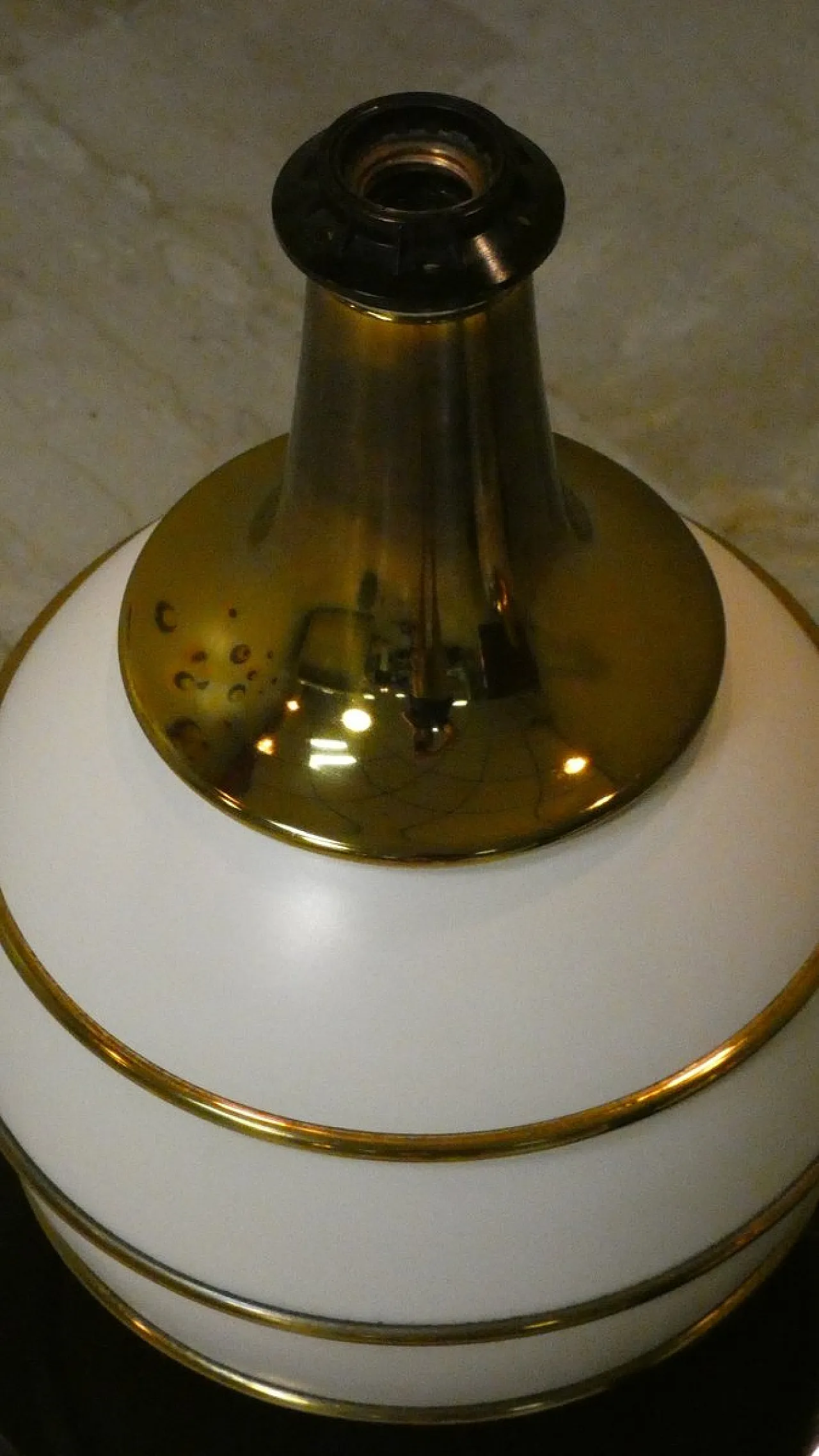 Pair of table lamps with brass details by Tommaso Barbi, 1970s 11