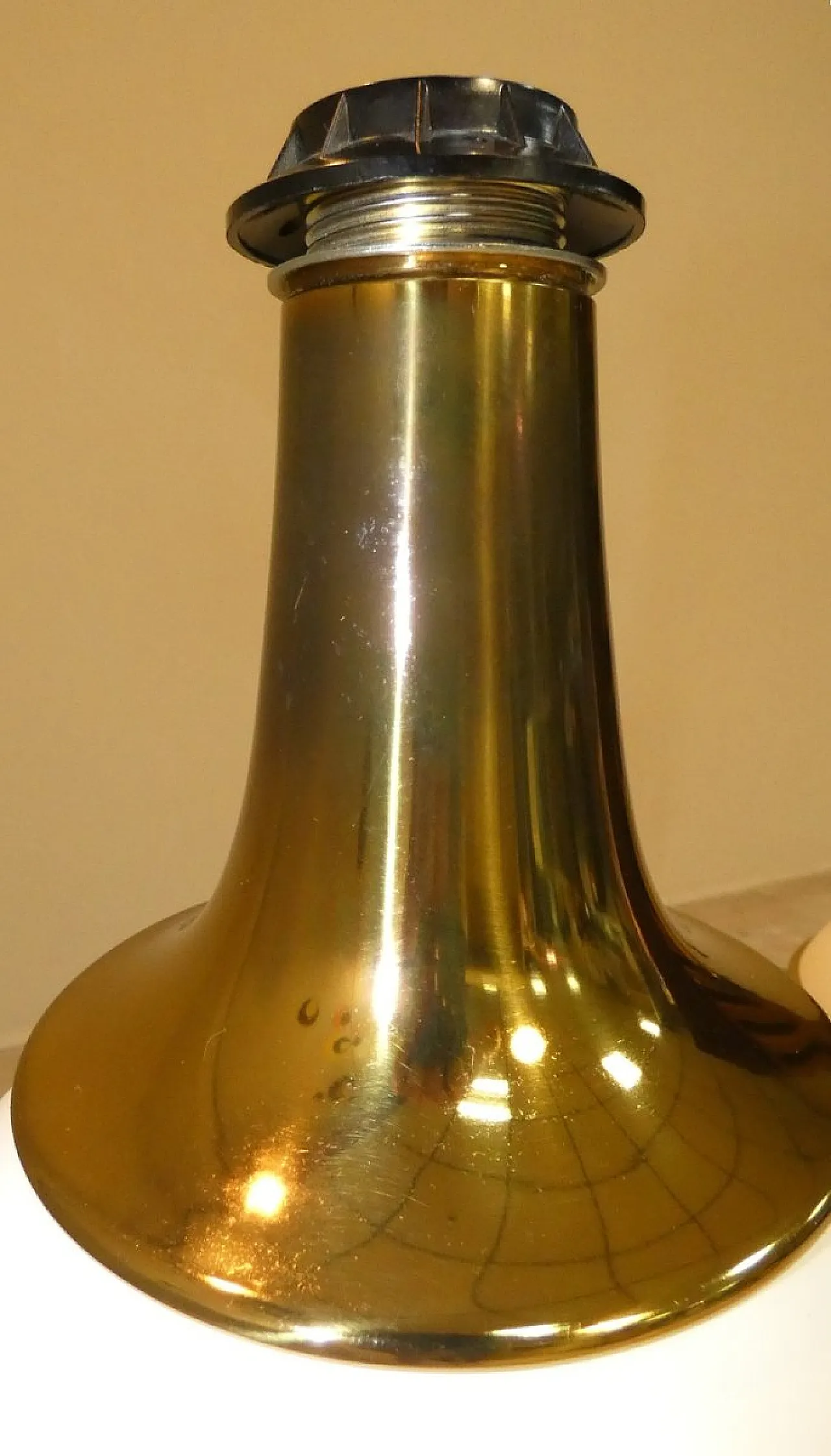 Pair of table lamps with brass details by Tommaso Barbi, 1970s 18