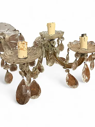 3 Maria Teresa wall lamps with three lights, early 20th century