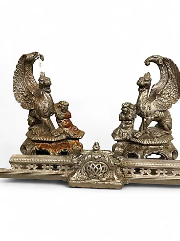 Pair of andirons, 19th century