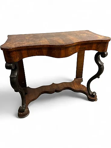 Console in in solid walnut, 19th century