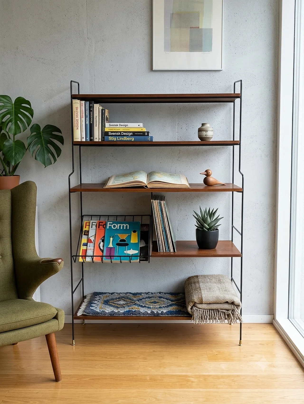 Libreria svedese freestanding mid-century anni 50/60 8
