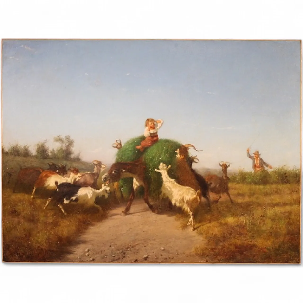 Pastoral genre scene painting, 19th century 16