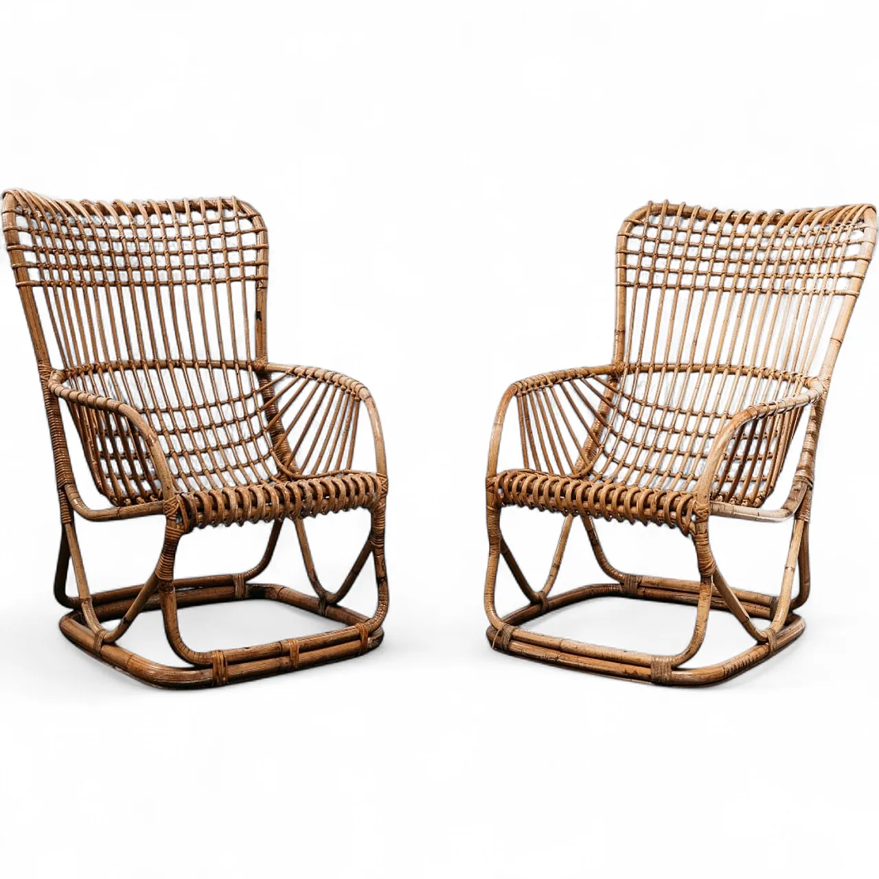 Pair of armchairs by Tito Agnoli B4 Bonacina, 1950s 8