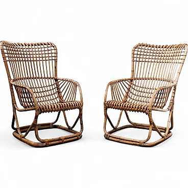 Pair of armchairs by Tito Agnoli B4 Bonacina, 1950s
