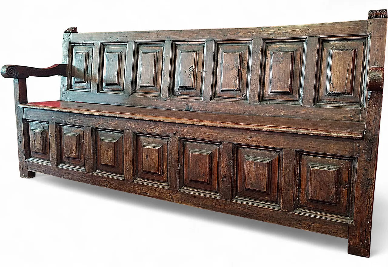 Spanish oak bench, 16th century 10