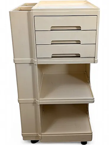 Cream-colored plastic trolley, Polistile model by Neolt, 1970s