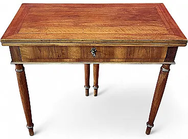 Empire walnut game table, 19th century