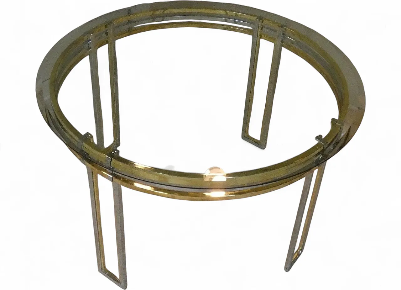 Chromed and gilded steel dining table, Italy, 1970s 32