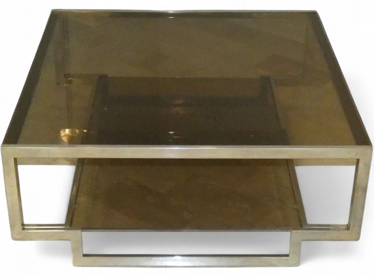 Amber glass coffee table with geometric structure, Italy, 1970s 24