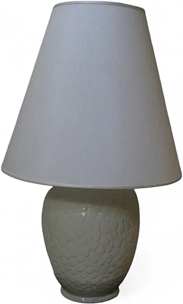 Ceramic pine cone table lamp by Tommaso Barbi, Italy, 1970s