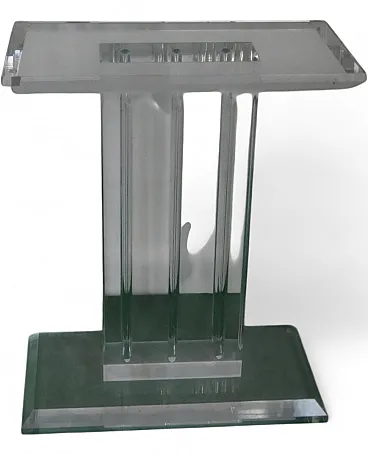 Vintage sculptural acrylic glass table base, Italy, 2000