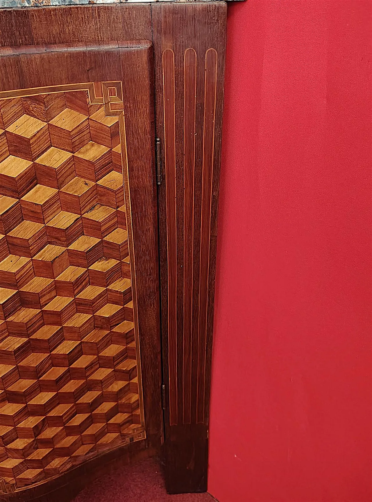 Inlaid corner with marble top, 19th century 6