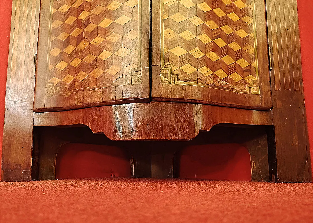 Inlaid corner with marble top, 19th century 8