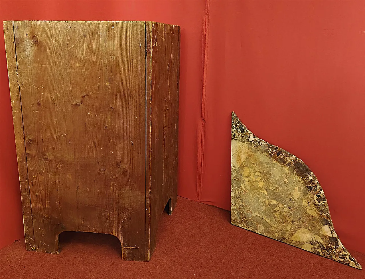 Inlaid corner with marble top, 19th century 9