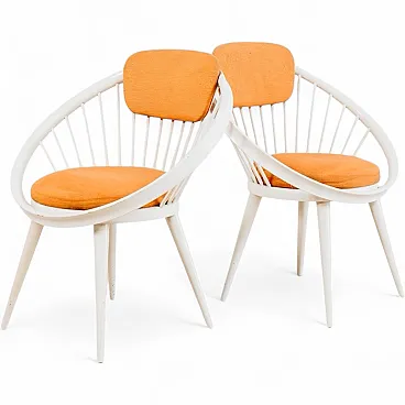 Pair of Mod.Circle armchairs by Yngve Ekströmm, 1960s
