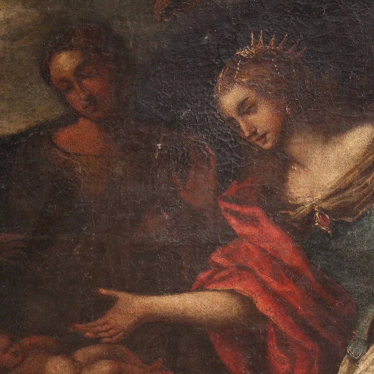 Dipinto italiano Mosè salvato dalle acque, '600 12