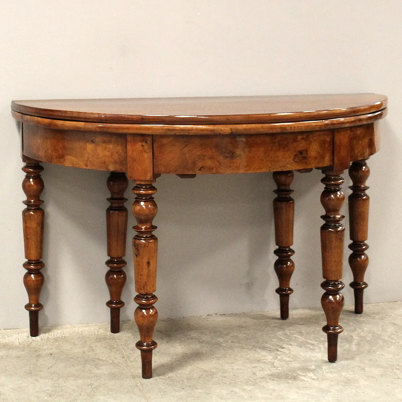 Tavolo console Luigi Filippo in noce '800 1