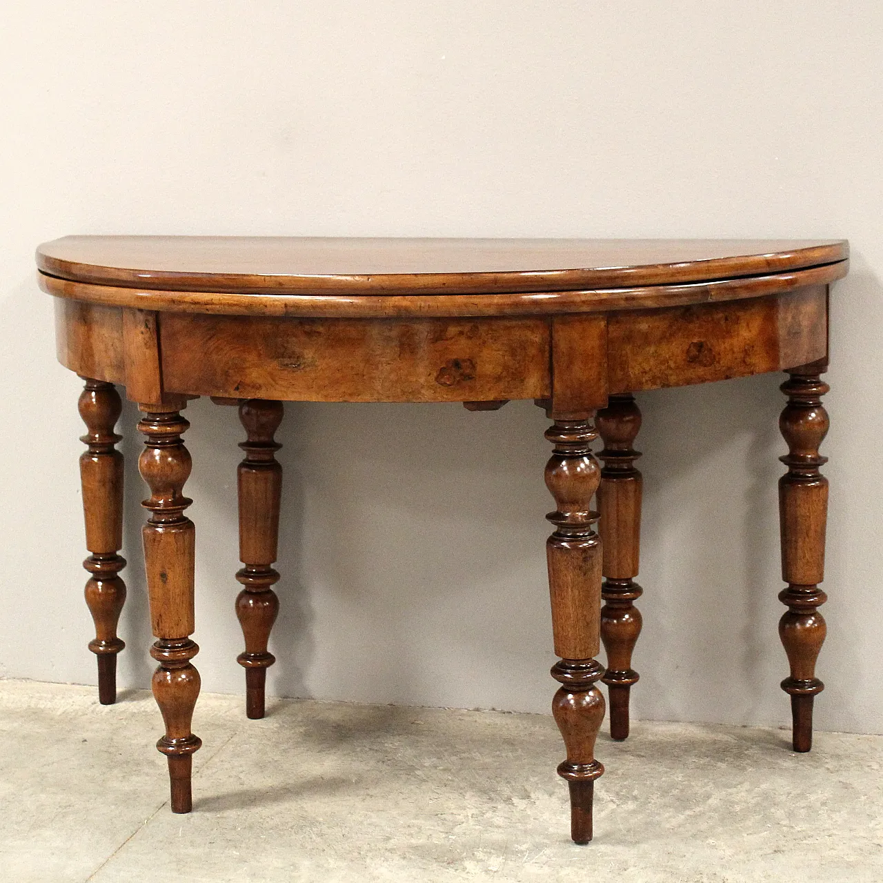Tavolo console Luigi Filippo in noce '800 2