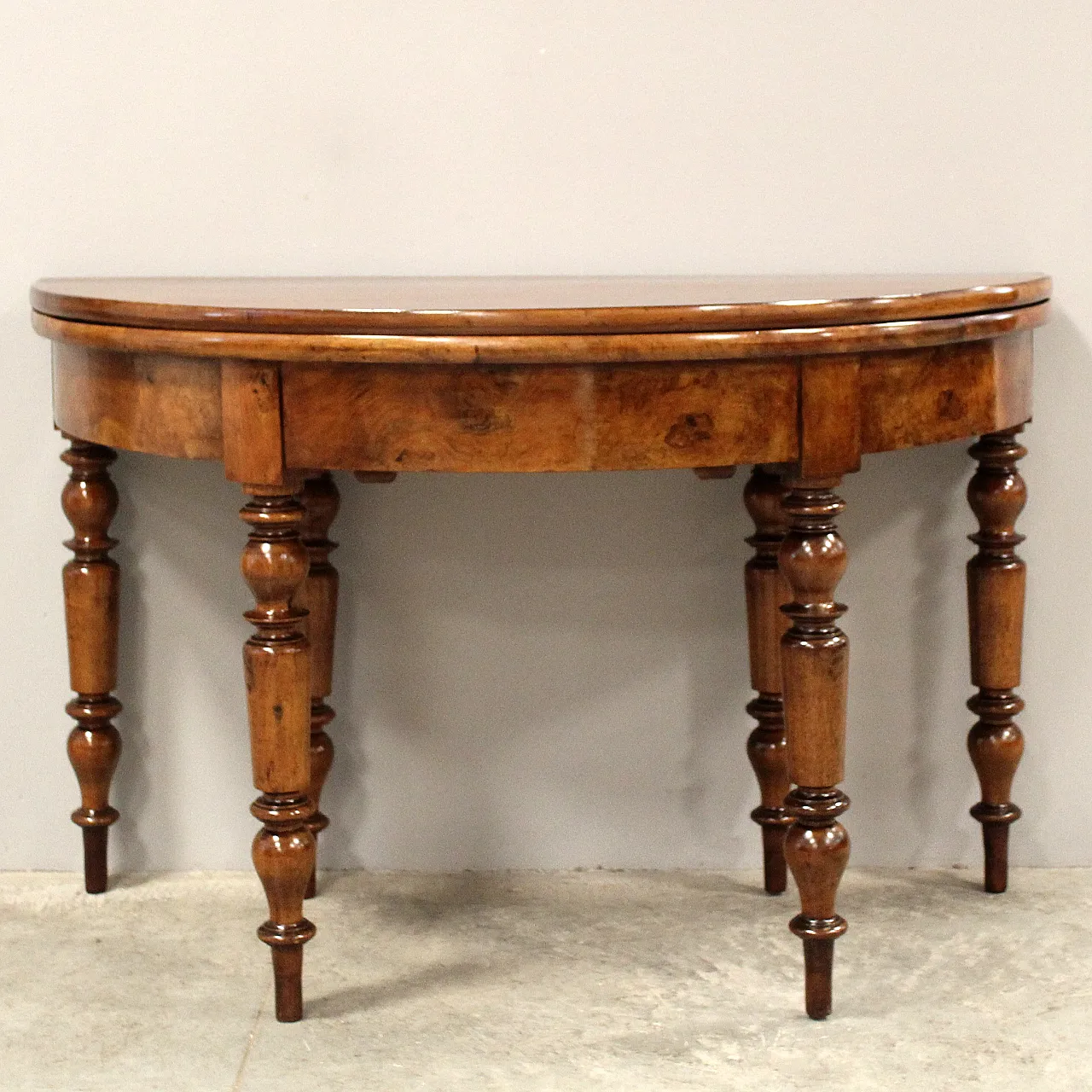 Tavolo console Luigi Filippo in noce '800 3