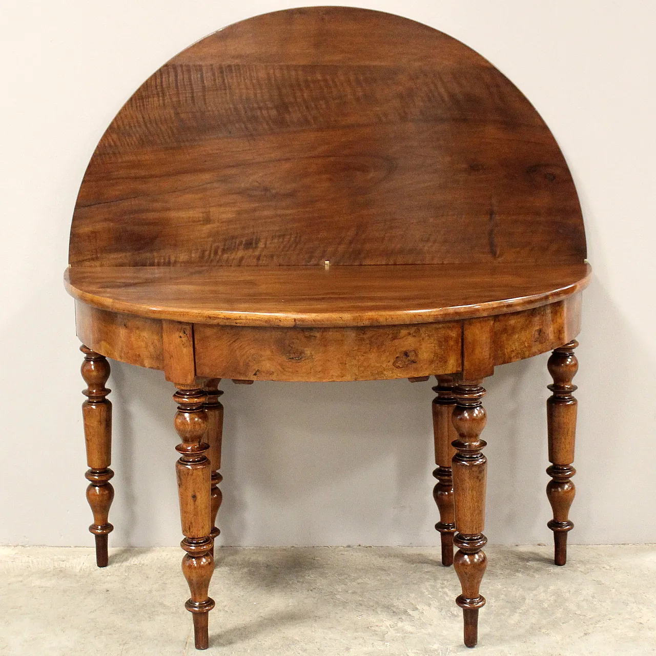 Tavolo console Luigi Filippo in noce '800 4
