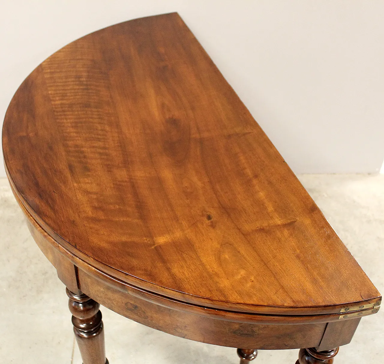 Tavolo console Luigi Filippo in noce '800 6