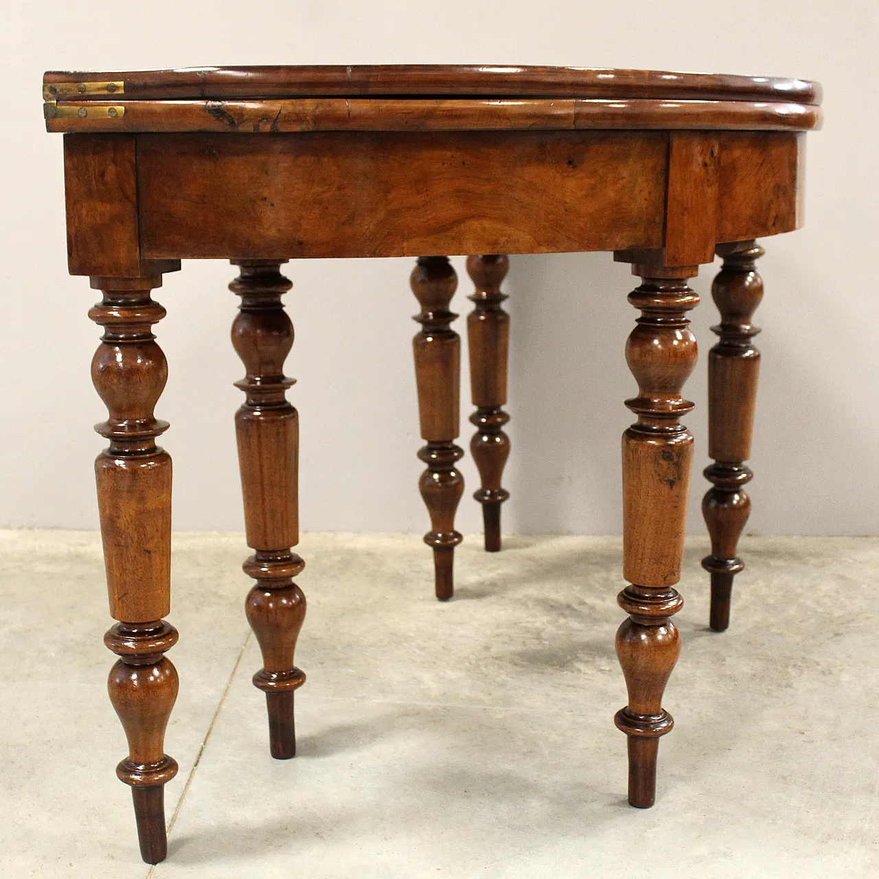 Tavolo console Luigi Filippo in noce '800 7