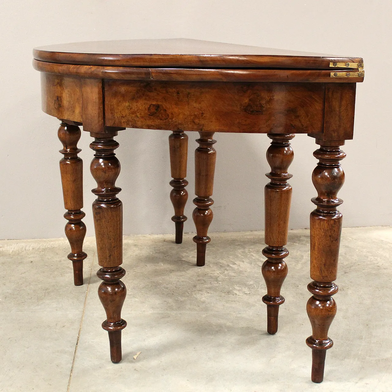 Tavolo console Luigi Filippo in noce '800 8