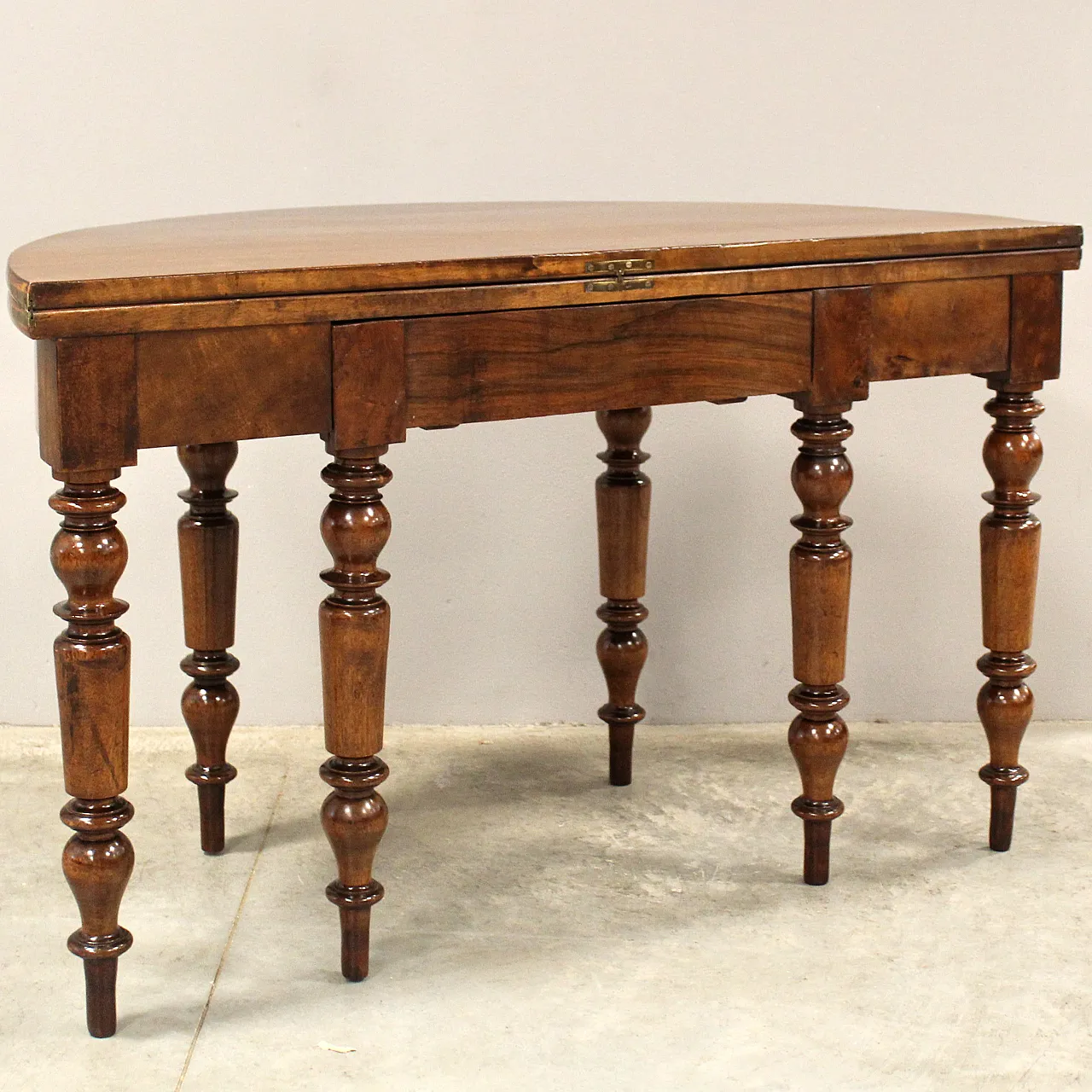 Tavolo console Luigi Filippo in noce '800 9