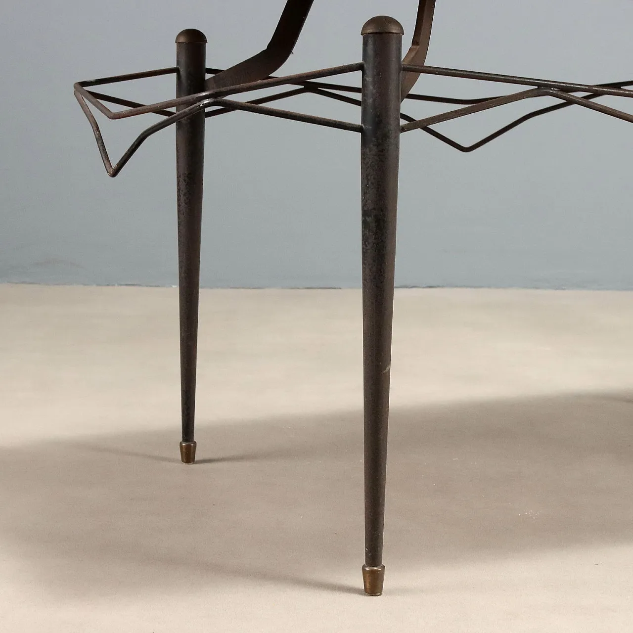 Tavolino in teak e metallo laccato, anni '60 5