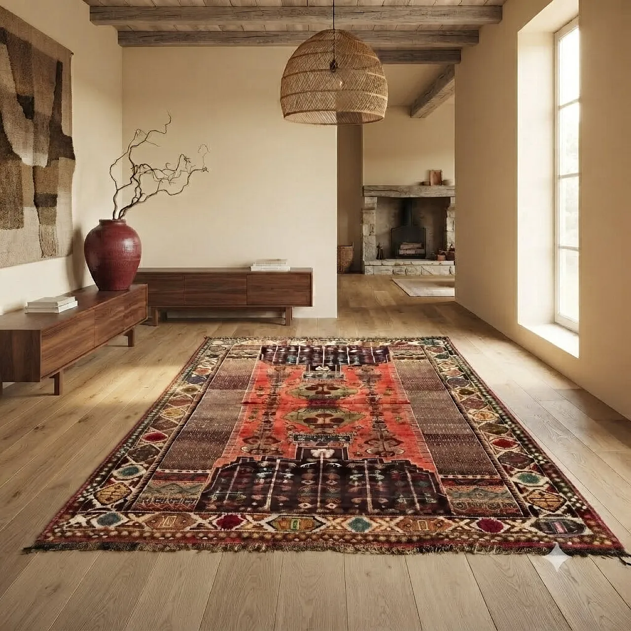 Kamse rug in wool, 20th century 2