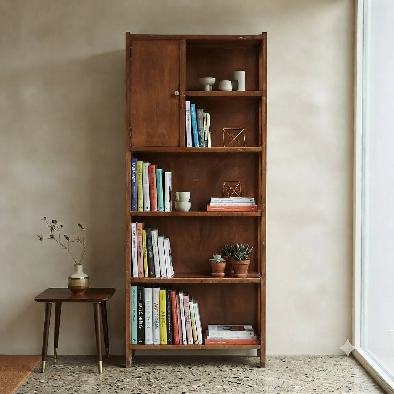 Libreria in legno, anni '60 2
