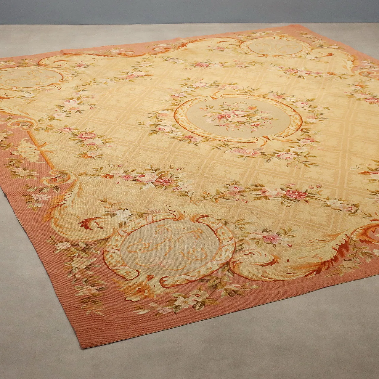 Aubusson carpet in cotton, 20th century 1