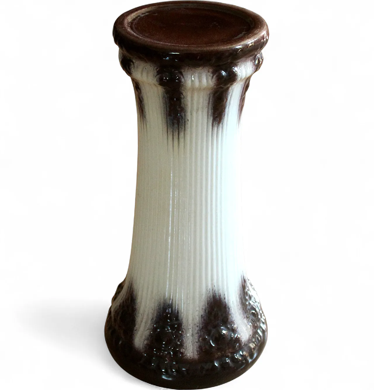 Mid Century ceramic flower column, plant stand, 70s 8