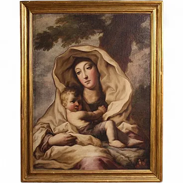 Italian painting Madonna and Child,  17th century