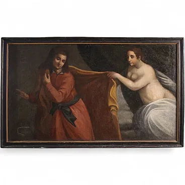 Italian painting Joseph and Putiphar's wife, 17th century
