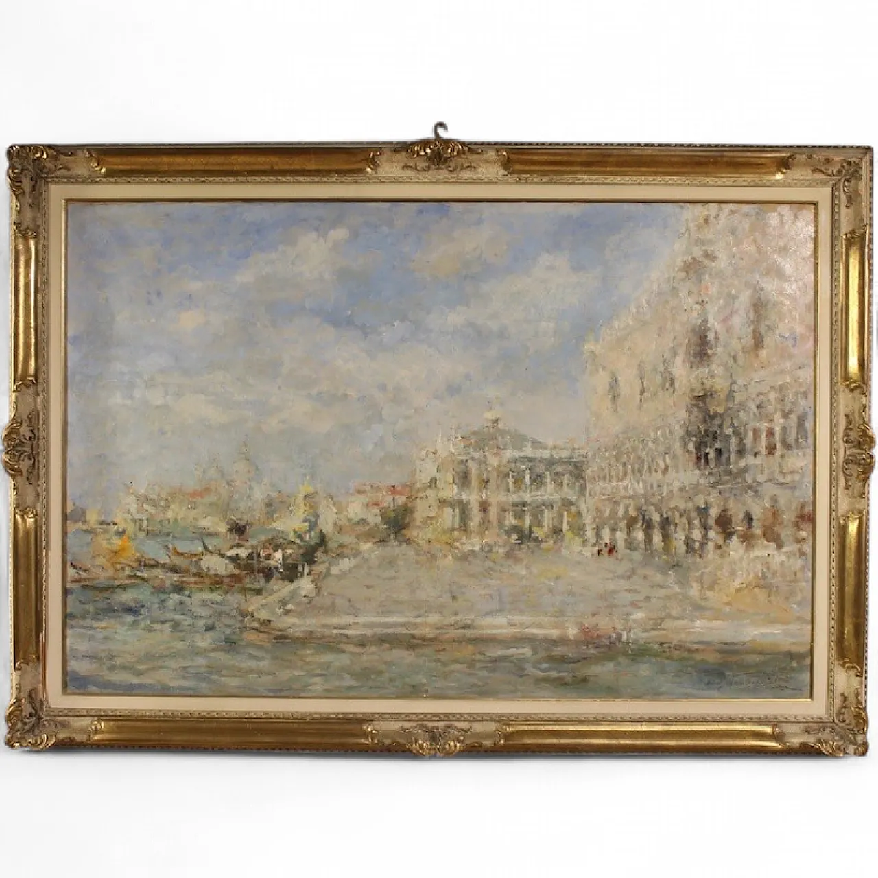 Quadro firmato Luigi Mantovani, veduta di Venezia, anni '30 16