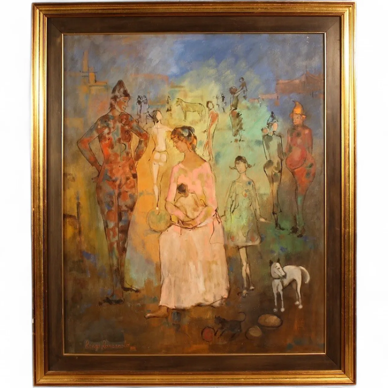 Italian painting family of Saltimbanchi dated 1981 16