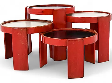 4 model 780 Nesting Tables by Gianfranco Frattini for Cassina, 1960s