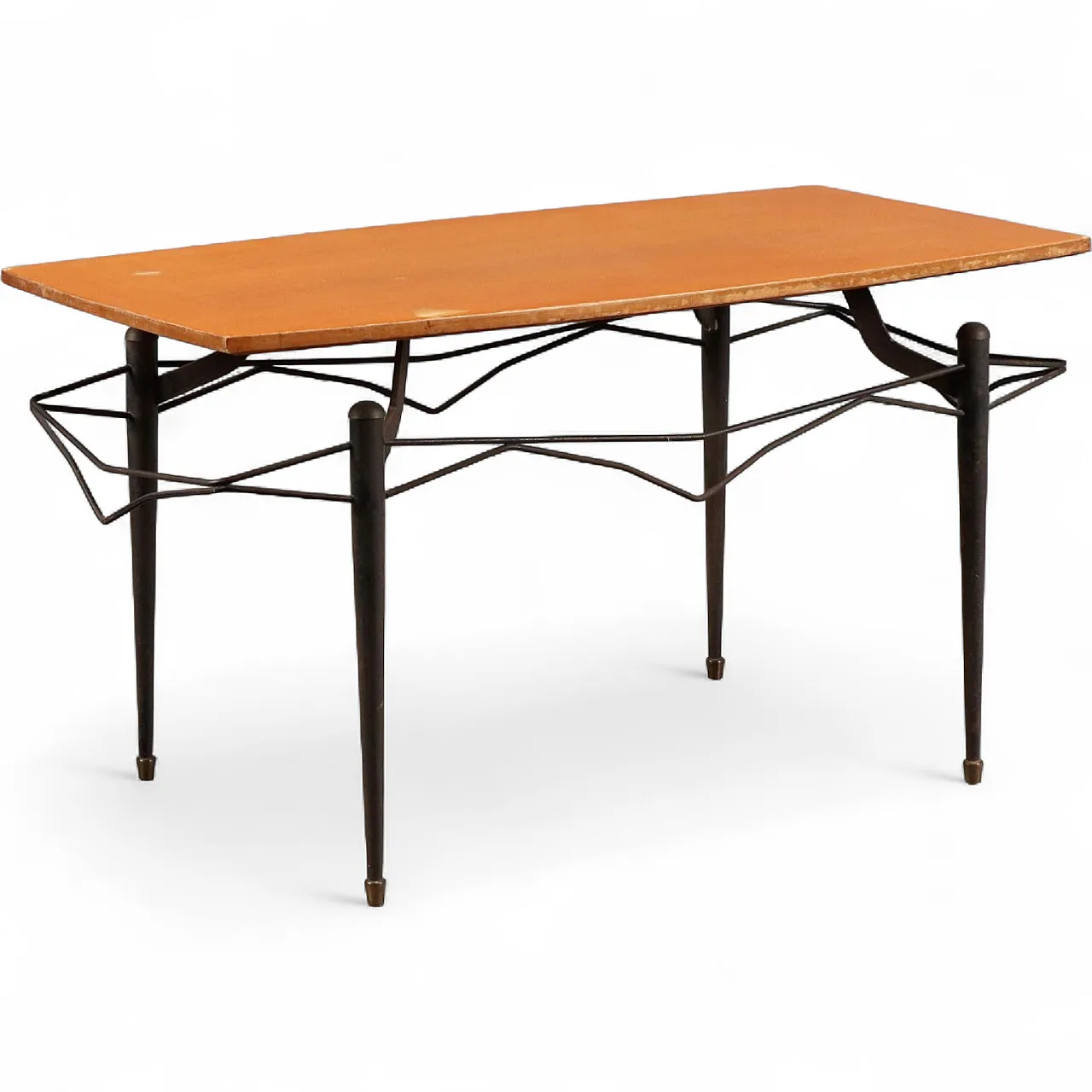 Tavolino in teak e metallo laccato, anni '60 9