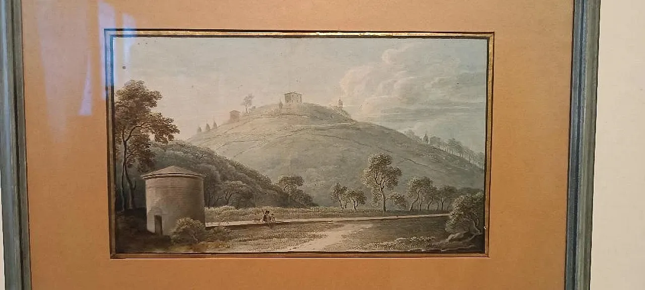 Framed landscape painting, 19th century 4