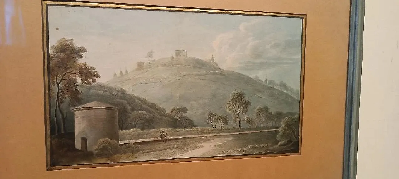 Framed landscape painting, 19th century 5