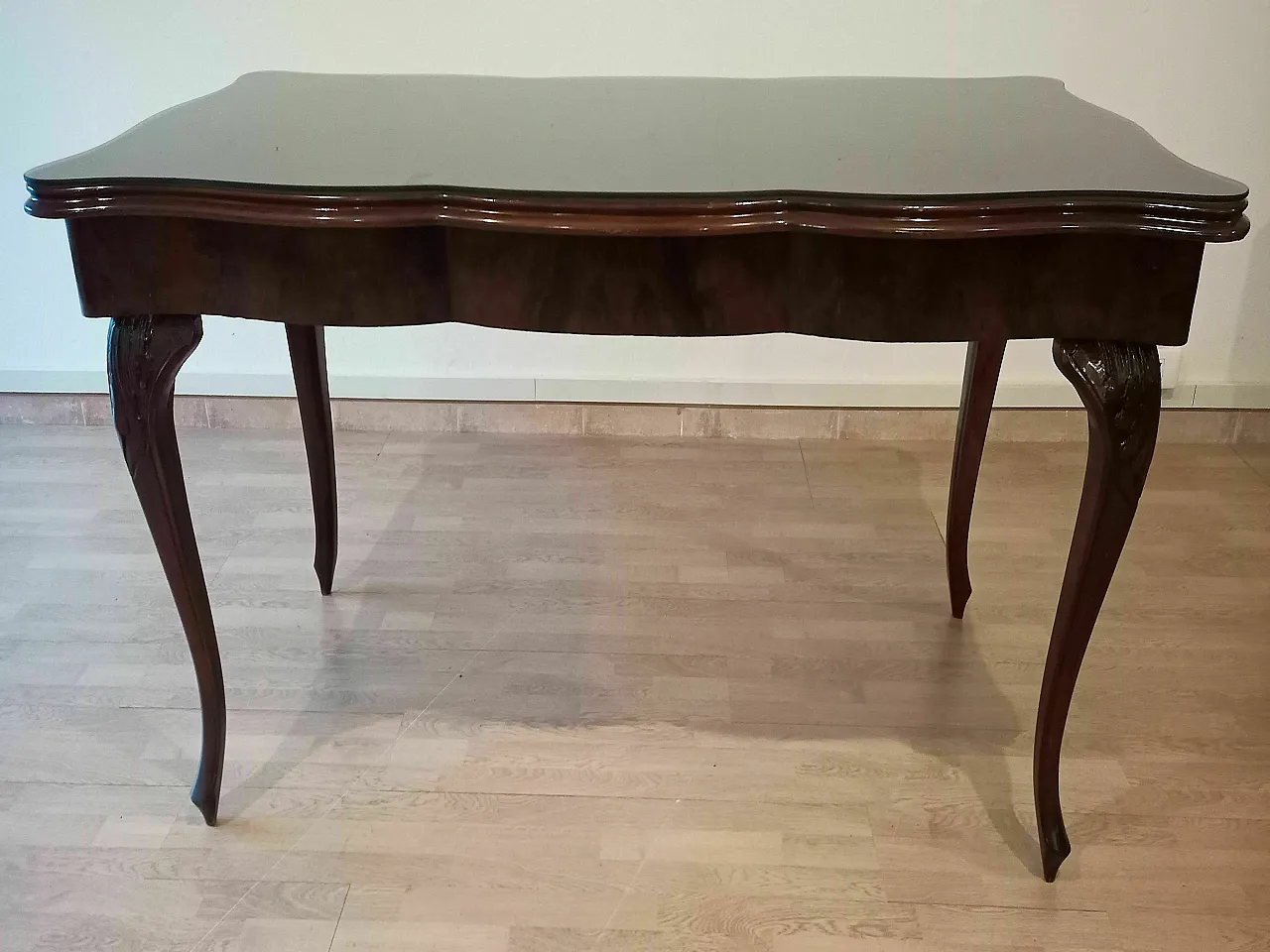 Coffee table in smoked glass and rosewood, 1920s 2