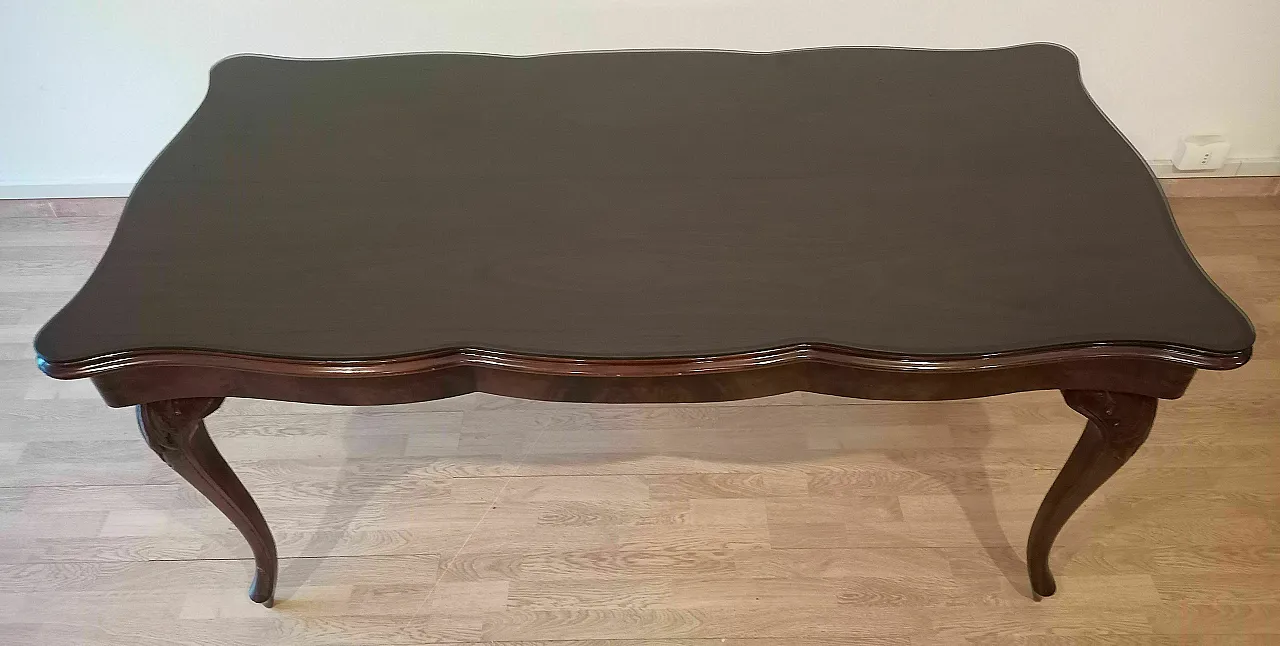 Coffee table in smoked glass and rosewood, 1920s 3