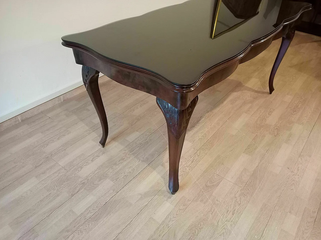 Coffee table in smoked glass and rosewood, 1920s 4