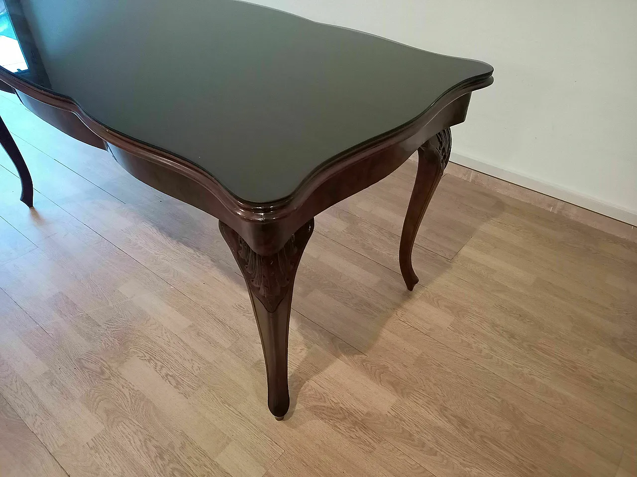 Coffee table in smoked glass and rosewood, 1920s 6