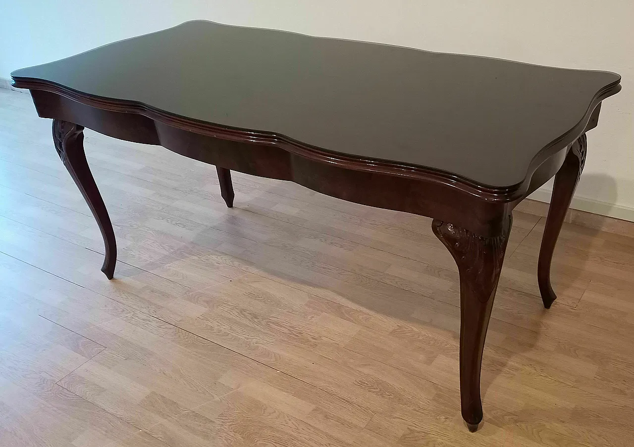 Coffee table in smoked glass and rosewood, 1920s 7
