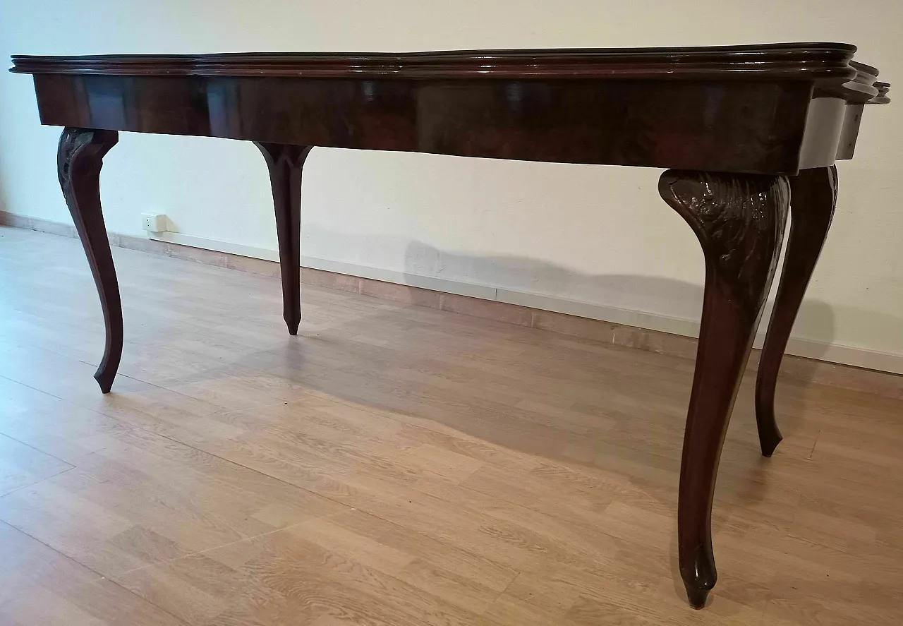 Coffee table in smoked glass and rosewood, 1920s 9