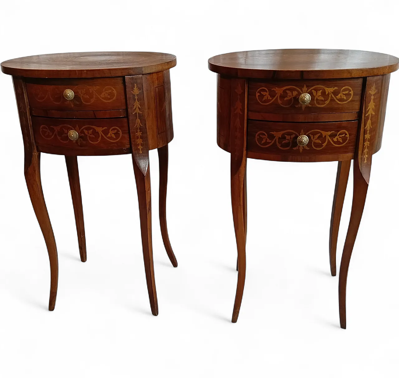 Pair of bedside tables in Neoclassical style, 1960s 21