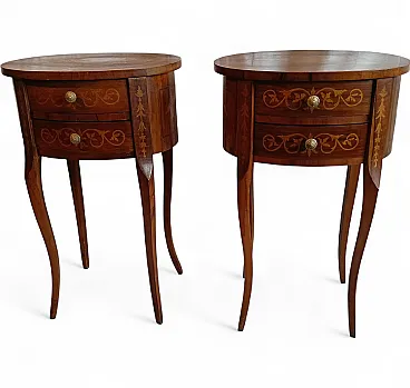 Pair of bedside tables in Neoclassical style, 1960s